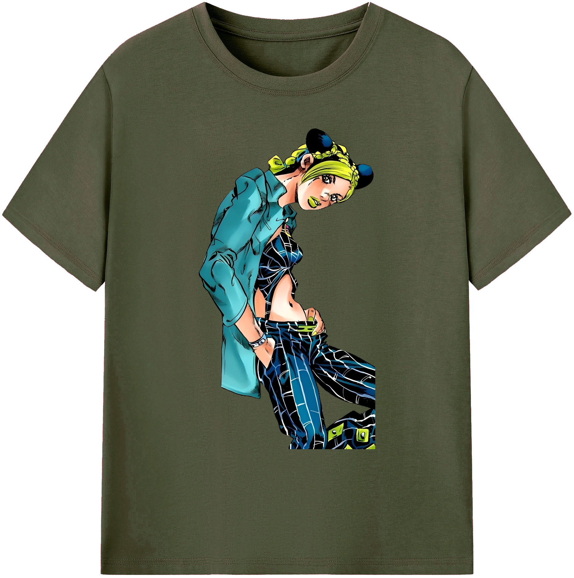 （画像用） "ジョジョの奇妙な冒険 くうじょう ジョリーン JoJo's Bizarre Adventure Jolyne Cujoh " 綿100％ メンズ半袖Tシャツ｜肌触りやわらか＆通気性